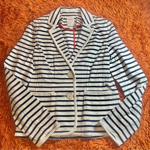NWT Women’s Nautical Naval Stripe Blazer Jacket Navy White Business Professional